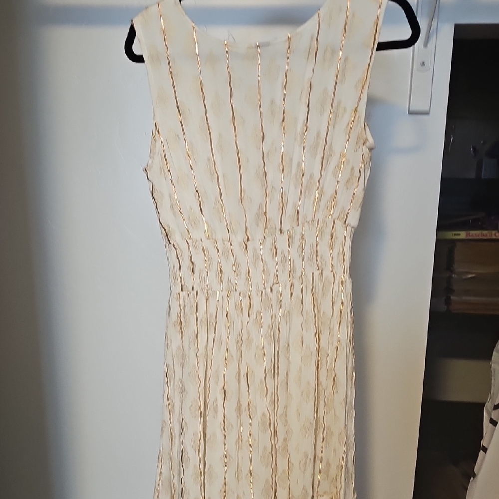 Cream Ruched V-Neck Mini Dress - Picture 4 of 4